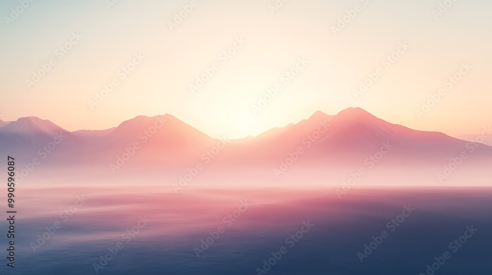 Pink and Blue Mountains Sunset Abstract Background Pink and Blue Mountains Sunset Abstract Background