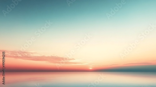 Sunset Over Calm Water Illustration