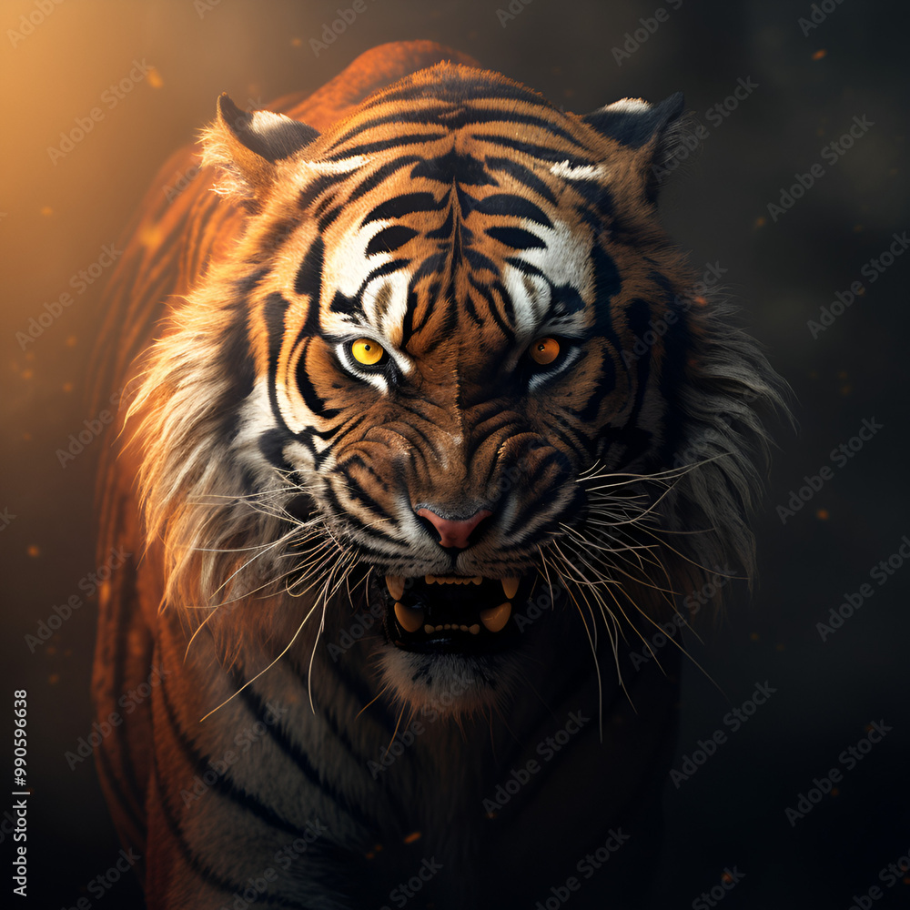 Fototapeta premium tiger in the night