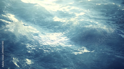 Ocean Water Waves Background Texture - Abstract Blue