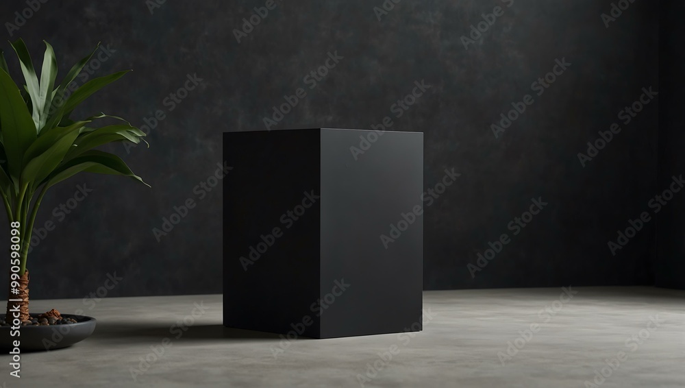 custom made wallpaper toronto digitalBlack pedestal on a minimalist backdrop, perfect for product displays.