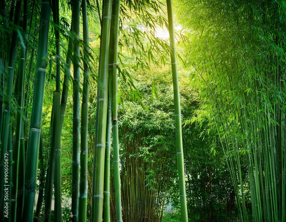 Fototapeta premium Lanscape of bamboo tree in tropical rainforest, 