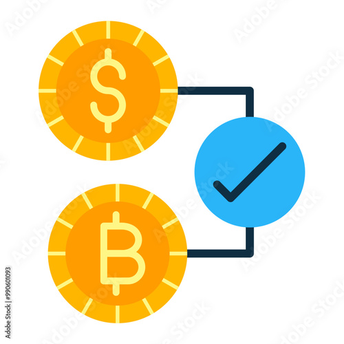 Cryptocurrency Accepted Icon Style
