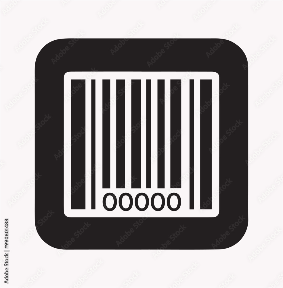 Barcode scanner icon Vector silhouette illustration icon on a white background Barcode scanner icon Vector silhouette illustration icon on a white background