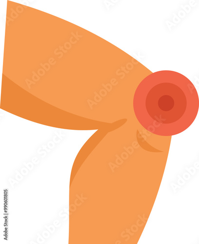Human leg showing knee pain with red spot, concept of body pain, joint problems, arthritis and inflammation
