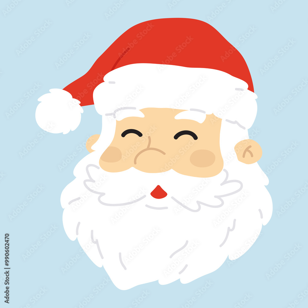 Vector illustration cute doodle Santa for digital stamp,greeting card,sticker,icon,design Vector illustration cute doodle Santa for digital stamp,greeting card,sticker,icon,design