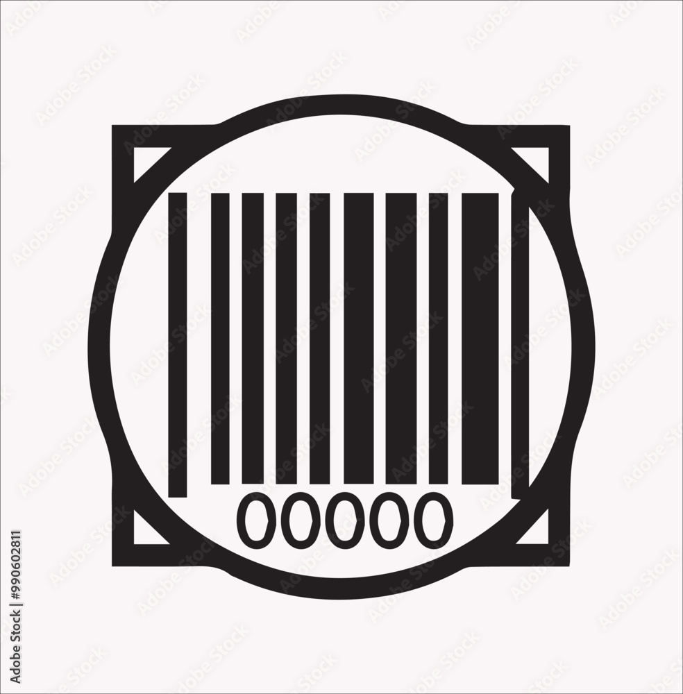 Barcode scanner icon Vector silhouette illustration icon on a white background Barcode scanner icon Vector silhouette illustration icon on a white background