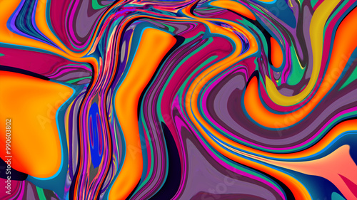 Colorful abstract psychedelic and fluid background for music