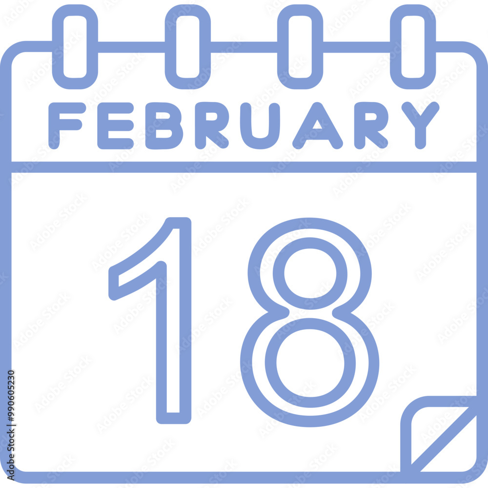 18 February Vector Icon Design 18 February Vector Icon Design