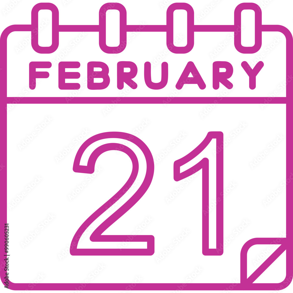 21 February Vector Icon Design 21 February Vector Icon Design