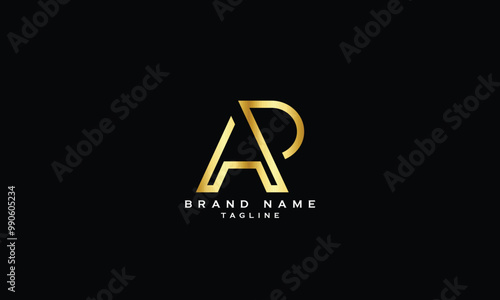 AP, PA, Abstract initial monogram letter alphabet logo design
