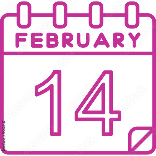 14 February Vector Icon Design
