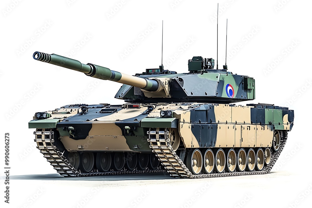 Modern Main Battle Tank with Camouflage Pattern Modern Main Battle Tank with Camouflage Pattern
