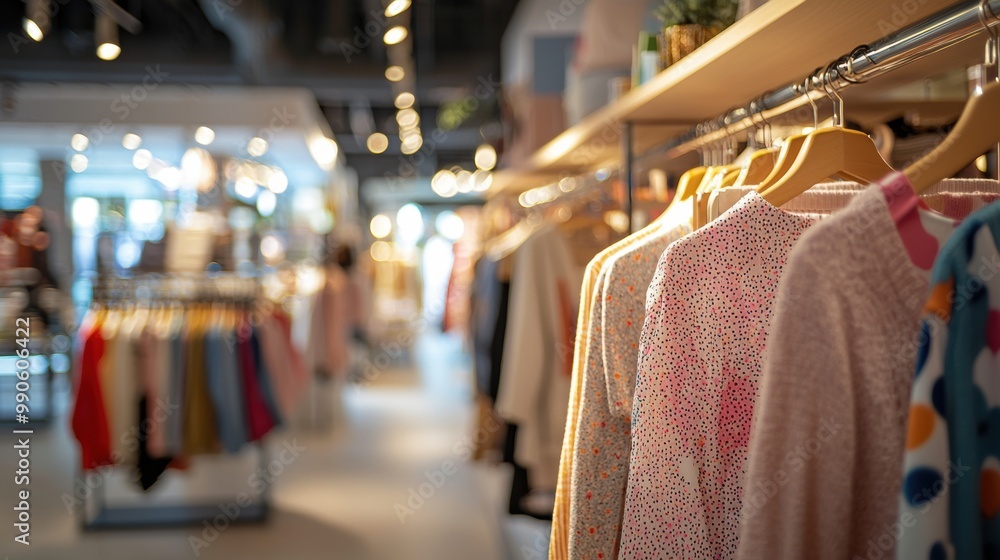 Cozy and Chic Fashion Boutique Interior with Stylish Clothing on Display Cozy and Chic Fashion Boutique Interior with Stylish Clothing on Display