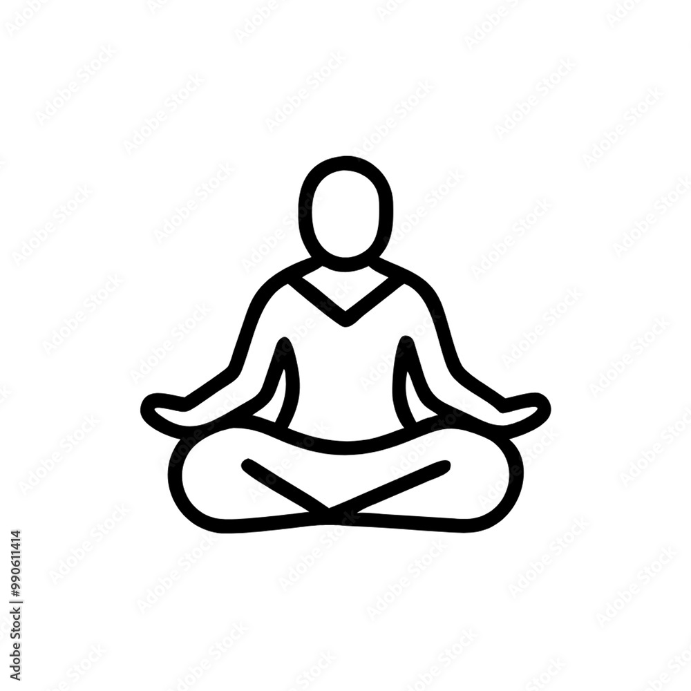 A tranquil scene showing a figure in a meditative posture, emphasizing serenity and relaxation with a simple, calming design, on a transparent background A tranquil scene showing a figure in a meditative posture, emphasizing serenity and relaxation with a simple, calming design, on a transparent background