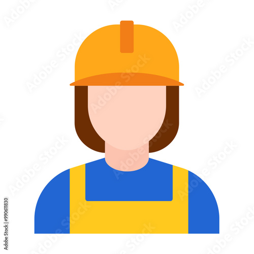 Factory Worker Woman Icon Style