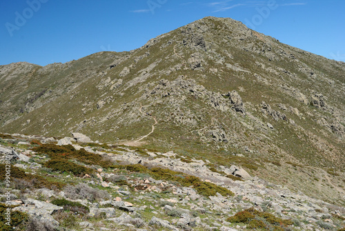 Vedute panoramiche sul sentiero per Punta La Marmora, sui Monti del Gennargentu, sullo sfondo Punta Paulinu e Arcu Gennargentu photo