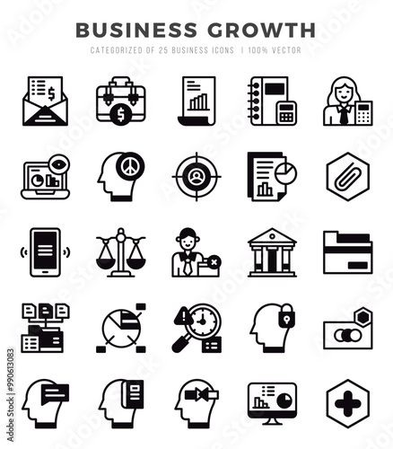 Business Growth Icon Bundle 25 Icons for Websites and Apps