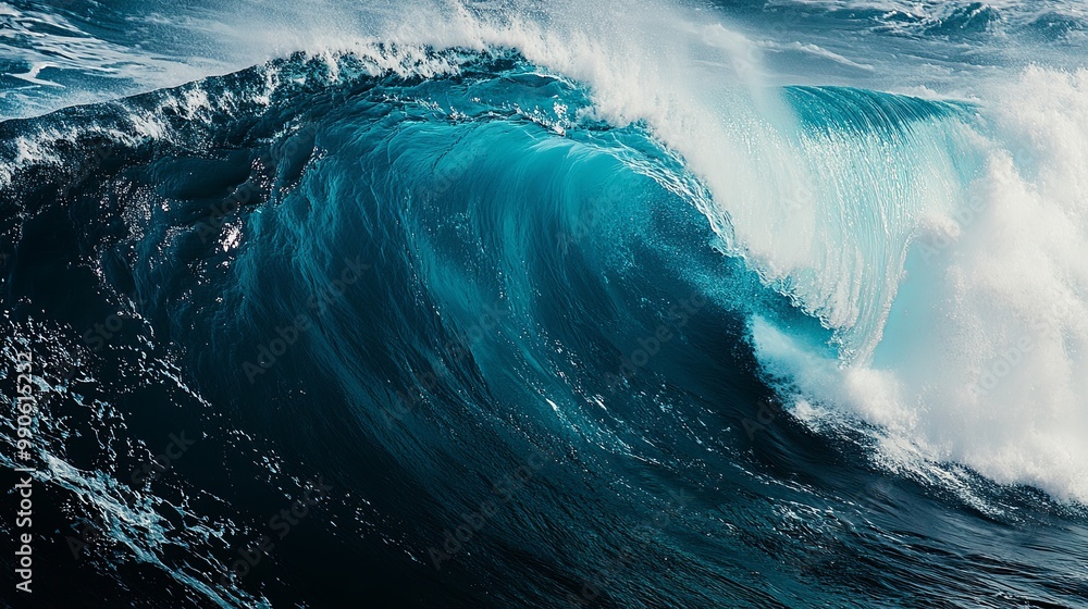 Dynamic Ocean Wave Pattern in Deep Blues and Turquoise Dynamic Ocean Wave Pattern in Deep Blues and Turquoise