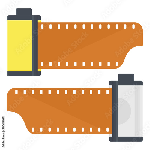 Vintage Photo Film Strip Vector. Vintage Movie Roll Illustration. Vintage Film Recording.