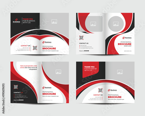 Wavy brochure cover template bundle layout design for using multipurpose such as annual report, business plan, company profile,  magazine, product catalog, business proposal