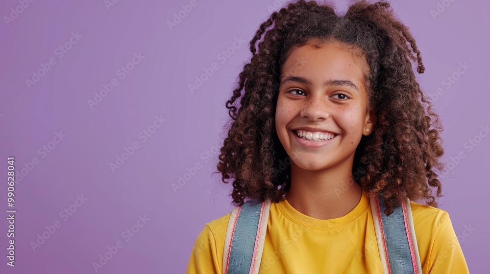 Studio portrait of a teen pupil posing for a back-to-school themed shoot. Studio portrait of a teen pupil posing for a back-to-school themed shoot.
