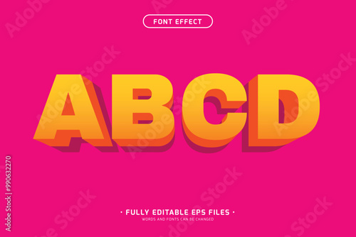 3D text effect. editable font style