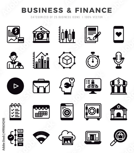 Business & Finance web icons in Lineal Filled style.