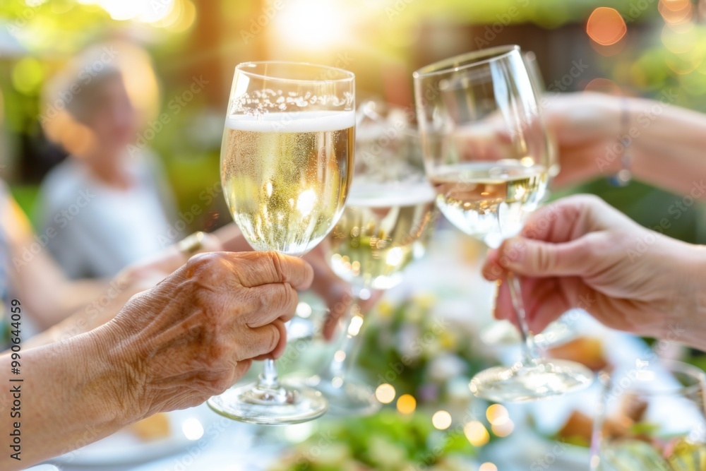 A joyful family gathers in a lush garden, raising their glasses in a heartfelt toast as sunlight filters through the trees, marking a special moment together. A joyful family gathers in a lush garden, raising their glasses in a heartfelt toast as sunlight filters through the trees, marking a special moment together.