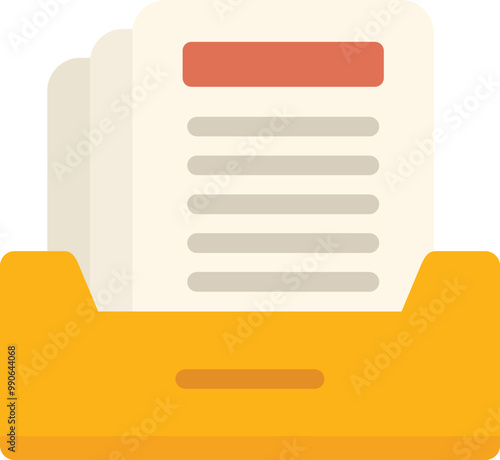 Archive is storing documents, bureaucracy and paperwork concept flat style icon