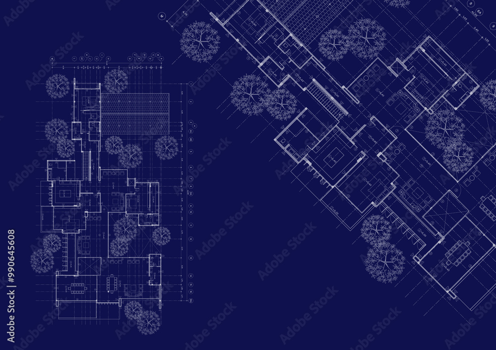 Floor plan designed building on the drawing.