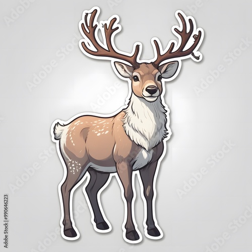 deer cartoon , Sticker