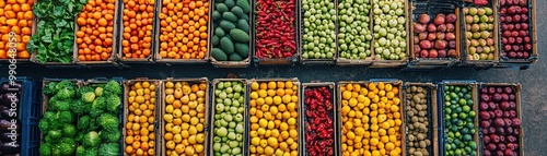 Colorful Array of Fresh Produce from Above