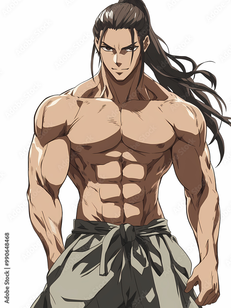 Muscular Anime Manga Hero – Powerful Buff Character Muscular Anime Manga Hero – Powerful Buff Character