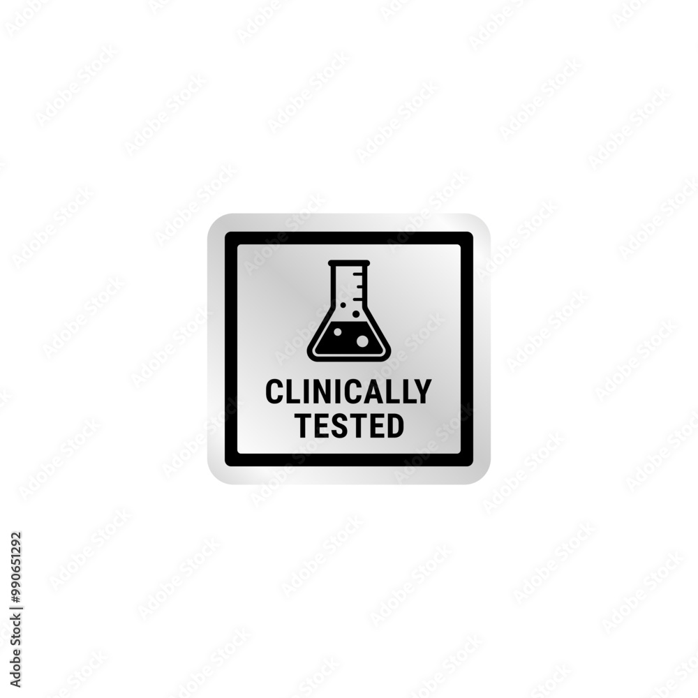 Clinically tested label or logo vector isolated. Clinically tested label for product packaging. Best lab tested icon for cosmetic or health product packaging design element. Clinically tested label or logo vector isolated. Clinically tested label for product packaging. Best lab tested icon for cosmetic or health product packaging design element.