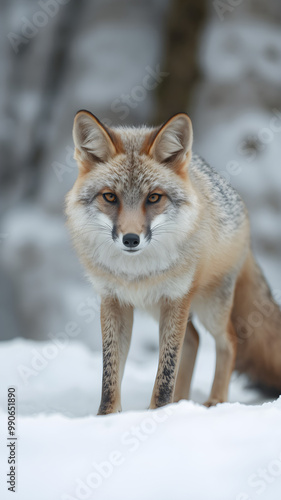 Majestic Fox in a Winter Landscape