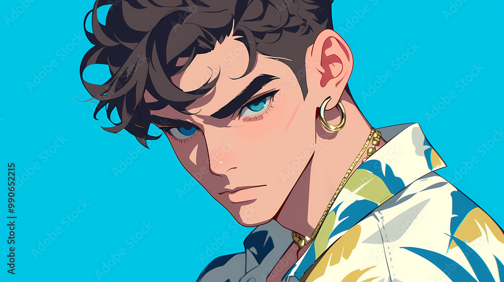 Muscular Anime Manga Hero – Powerful Buff Character Muscular Anime Manga Hero – Powerful Buff Character