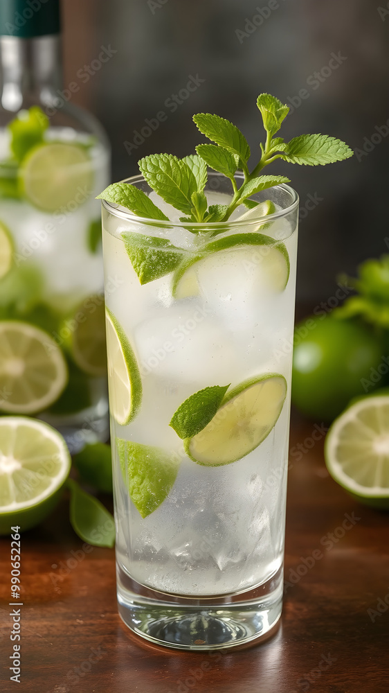 Refreshing Mojito Cocktail with Mint and Lime