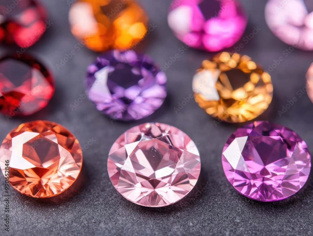 Close-up of colorful glowing gemstones, each radiating vibrant hues and shining in the dark, mystical and elegant, glowtime, vibrant shine jewelry Close-up of colorful glowing gemstones, each radiating vibrant hues and shining in the dark, mystical and elegant, glowtime, vibrant shine jewelry