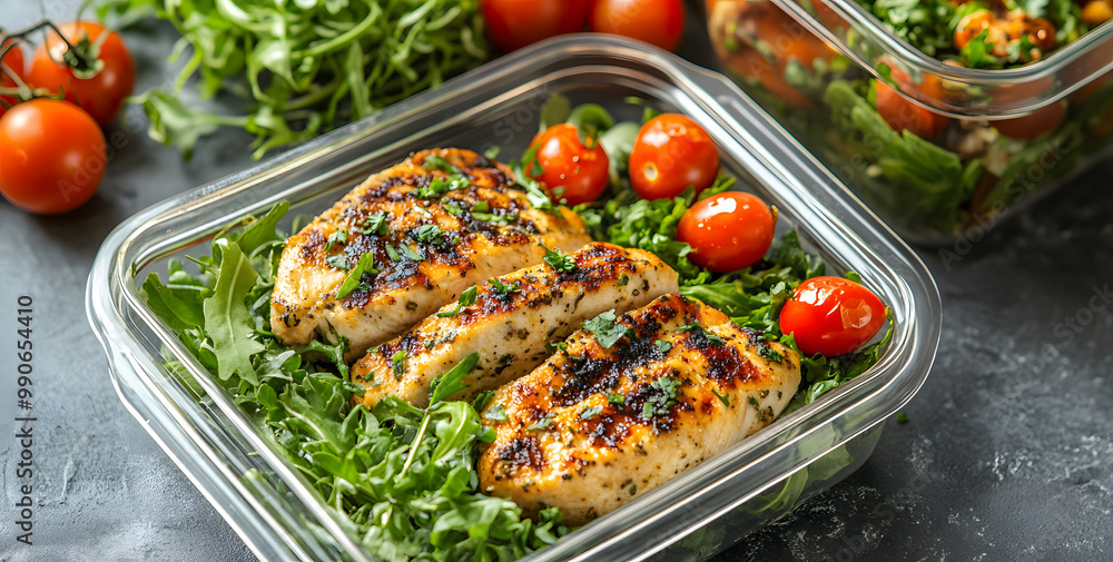 Healthy chicken with fresh vegetables advertising photo Healthy chicken with fresh vegetables advertising photo
