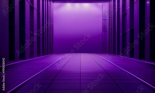 Dark Violet purple background with architecture minimalism perspective lux empty open space for copy space.Generative AI