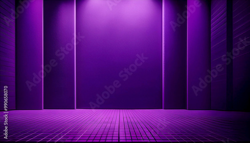 Dark Violet purple background with architecture minimalism perspective lux empty open space for copy space.Generative AI