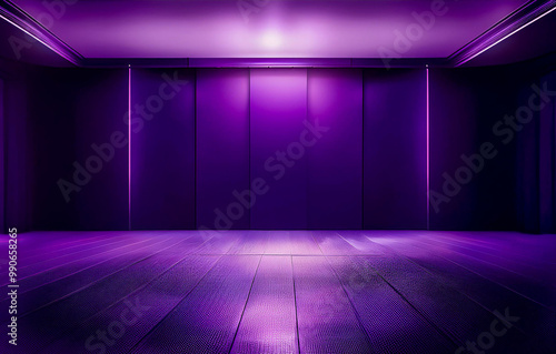 Dark Violet purple background with architecture minimalism perspective lux empty open space for copy space.Generative AI