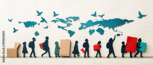 Silhouette migration wall art illustration photo