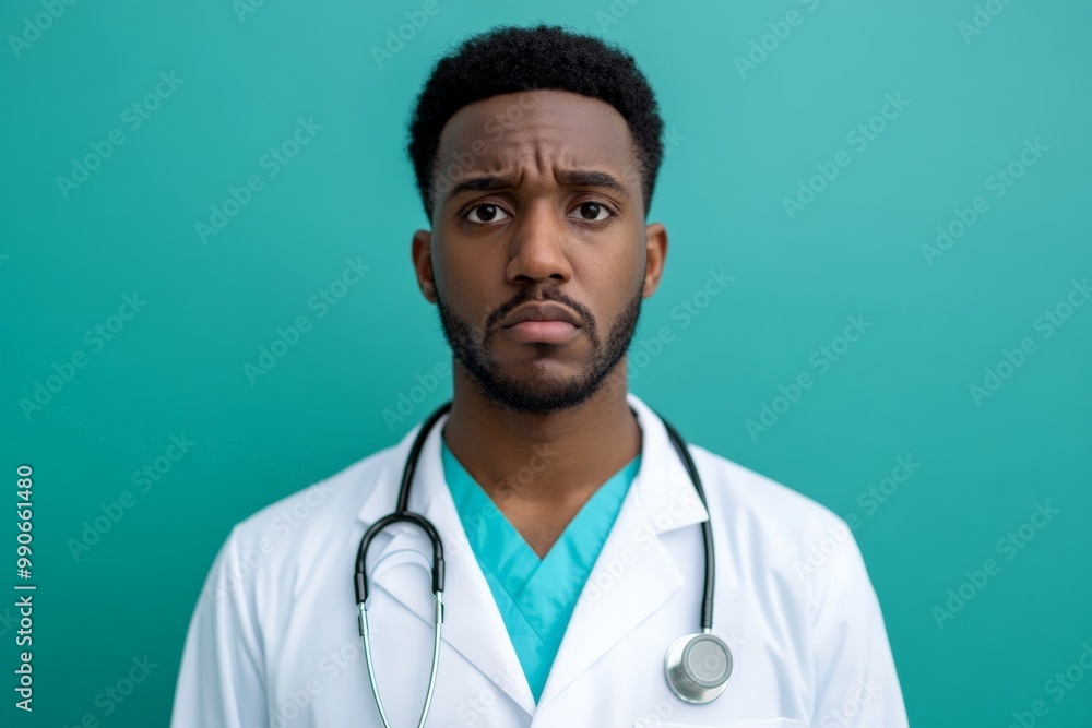 Serious male doctor with arms crossed, wearing a stethoscope and white coat, representing confidence and professionalism in healthcare. Serious male doctor with arms crossed, wearing a stethoscope and white coat, representing confidence and professionalism in healthcare.