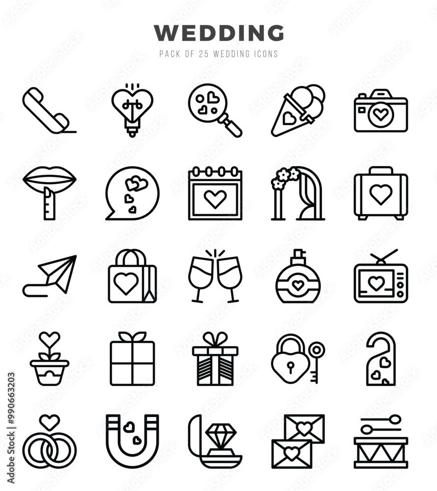 Wedding elements. Lineal web icon set. Simple vector illustration. Wedding elements. Lineal web icon set. Simple vector illustration.