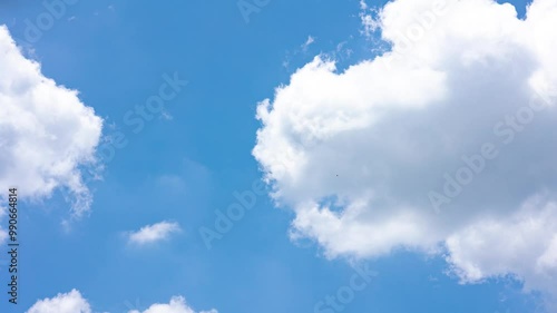 Blue sky and white clouds time-lapse 4k