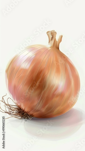 Wallpaper Mural Detailed illustration of a fresh yellow onion with fine texture and natural colors highlighted against a light background Torontodigital.ca