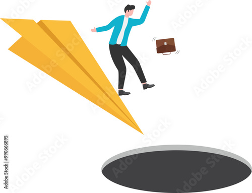 Fail start up business, new business risk or unexpected entrepreneur bankruptcy concept,

