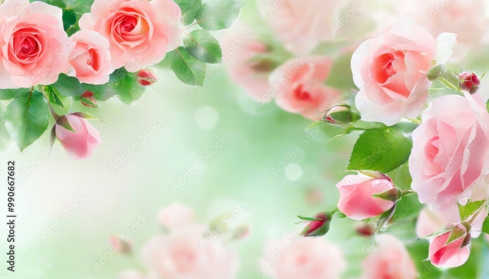 a postcard for a gift or greeting - soft pink flowers on the edges of the background with a place to insert text a postcard for a gift or greeting - soft pink flowers on the edges of the background with a place to insert text